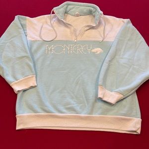 Monterey Quarter Zip light blue+white